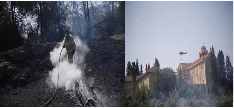 تل ابیب: بیت یام میں نرسنگ ہوم میں آتشزدگی،5 ہزار ایکڑ رقبہ تباہ، متعدد افراد پھنس گئے 1 blaze 2